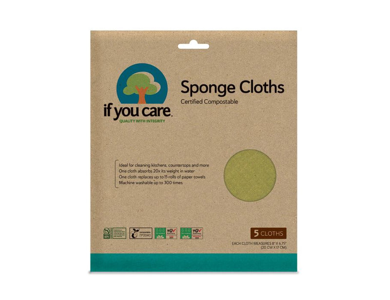 Sponge cloths - 5pcs unbleached and compostable 