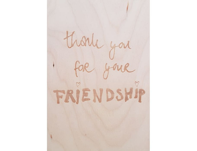 Wooden postcard - Friendship