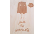 Houten briefkaart - Be yourself!