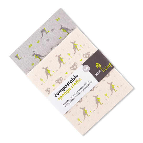 Compostable Sponge Cloths Wildlife Rescue, 2 pieces