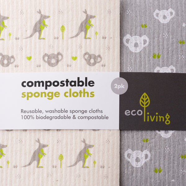 Compostable Sponge Cloths Wildlife Rescue, 2 pieces