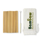 12 Bamboo Straws with bag