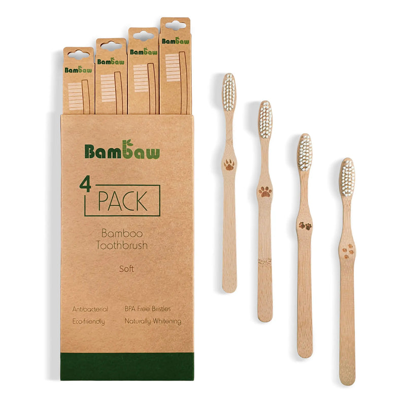 Bamboo Toothbrushes - Set of 4