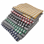 Gray 10-piece vintage striped cotton kitchen towel set - 50x70cm