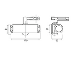 Door closer scissor arm - strength 2 to 4