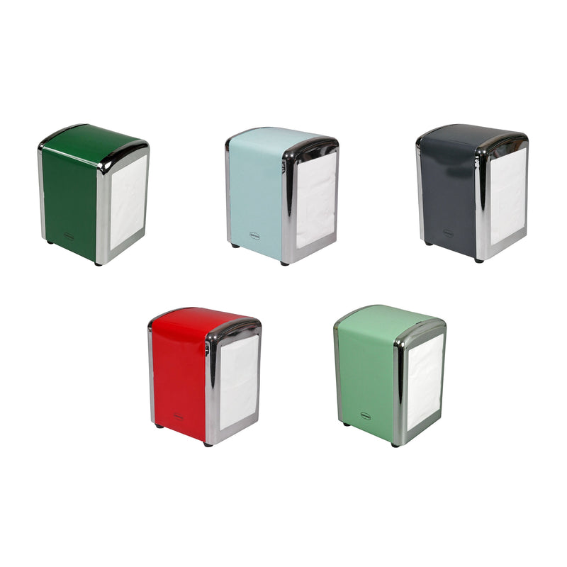 Napkin holder 14 cm Steel / Chrome - Green 