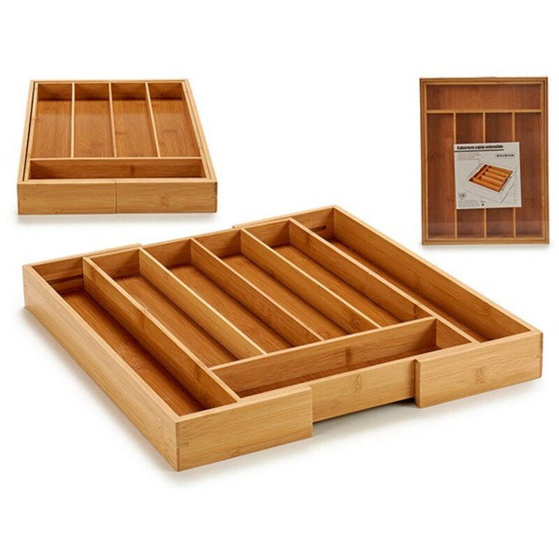 Cutlery tray Bamboo 7-hole extendable