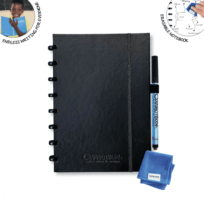 Correctbook Premium A5 Ink Black - Blanco / Gelinieerd