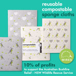 Compostable Sponge Cloths Wildlife Rescue, 2 pieces