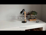 Desk lamp, metal pine wood - Zwart