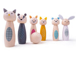 Wooden Skittles Game Animal Figures