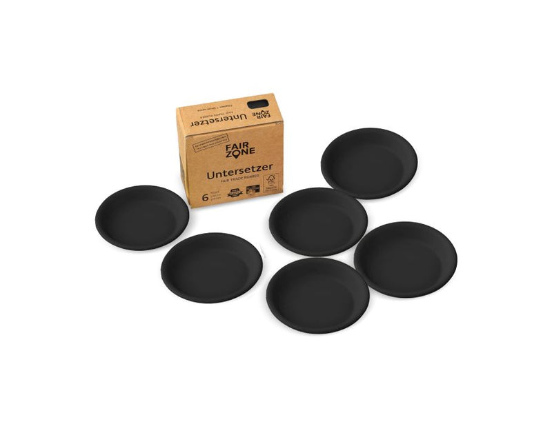 Onderzetters Voor Plantenpotten - Rubber - Zwart - 6 Stuks