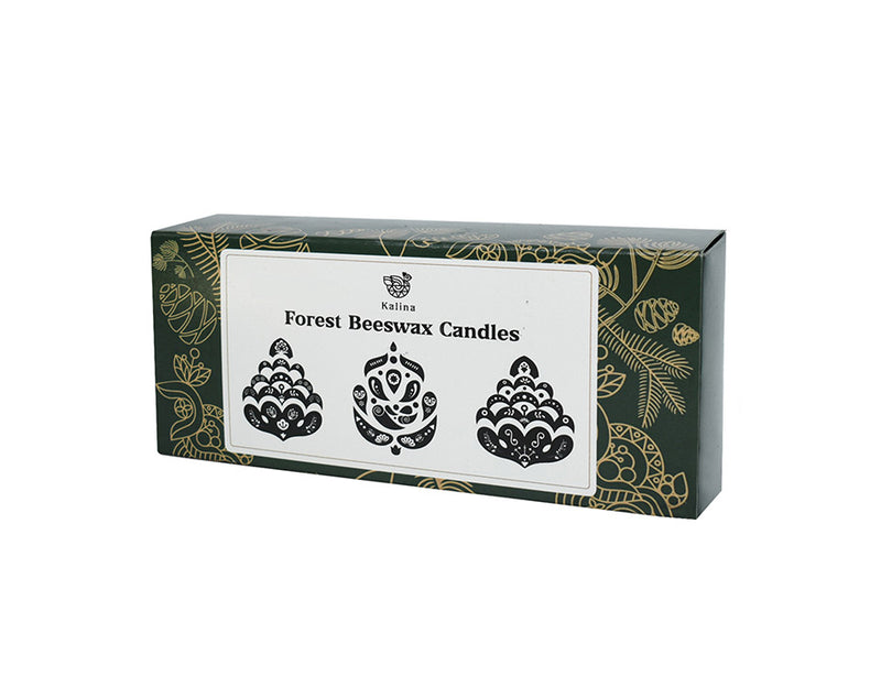 Beeswax candle Forest - Pine cone - 3 pieces 