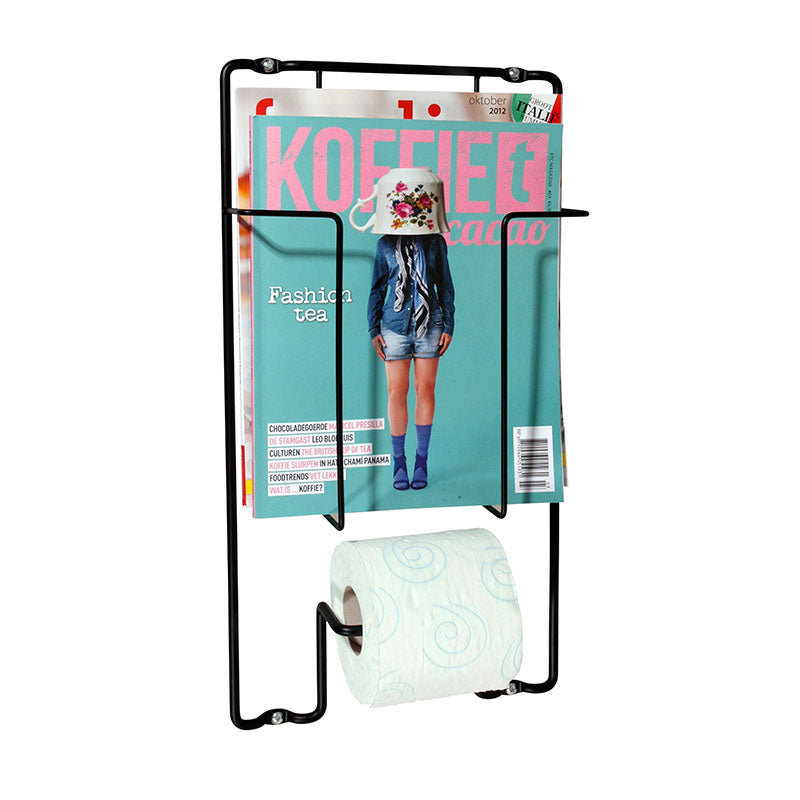 Magazine holder + toilet roll holder