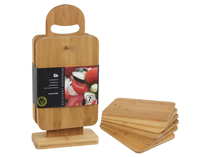 Cutting board or breakfast board wood set of 6 pieces