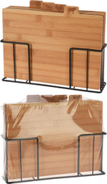 Cutting Board Set - 4 Cutting Boards + Holder 