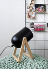 STUDIO desk lamp, metal pine wood - Black