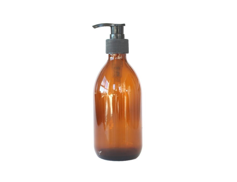 Glass pump bottle 300 ml amber 