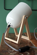 STUDIO desk lamp, metal pine wood - White