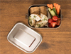 Lunch box stainless steel - with divider and silicone ring 