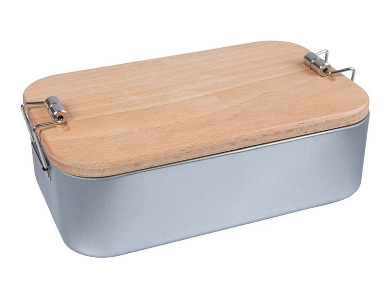 Lunchbox 2 in 1 - met beukenhouten deksel/snijplank