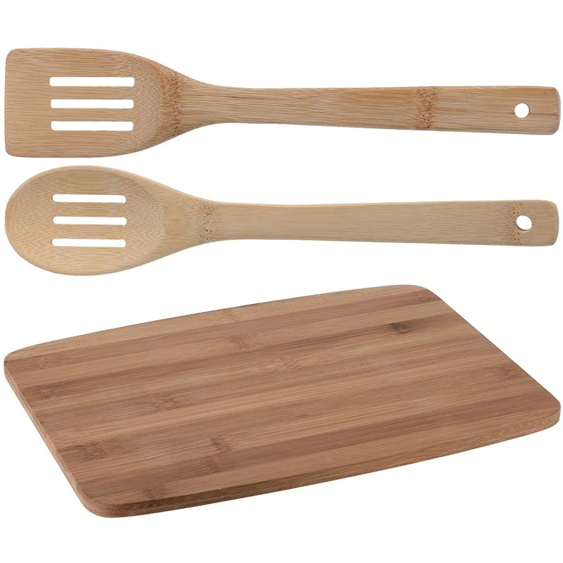 Bamboo cutting board - with spatulas