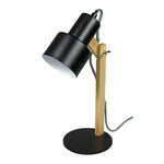 Desk lamp, metal pine wood - Zwart