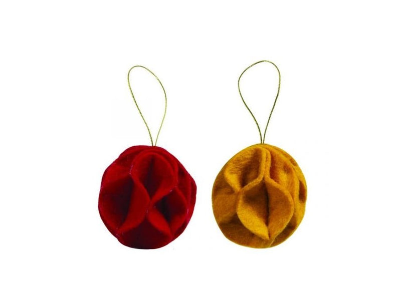 Christmas Ornament Felt - Red and Yellow