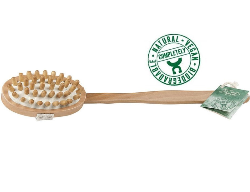 Massage brush with handle