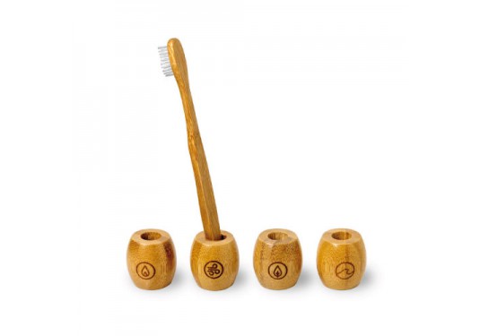 Bamboo toothbrush holder - With print 