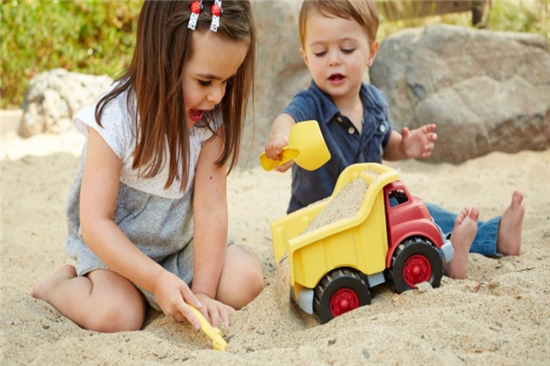 Red dump truck - recycled