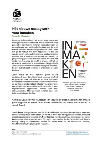 Inmaken - receptenboek